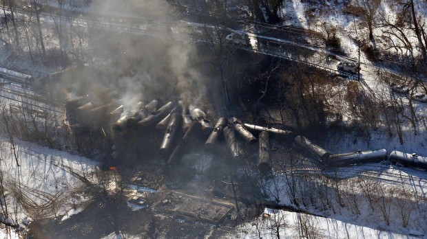 The most recent oil train derailment happened in February in Mount Carbon, West Virginia. It caused a large fire that forced hundreds of people to evacuate their homes.