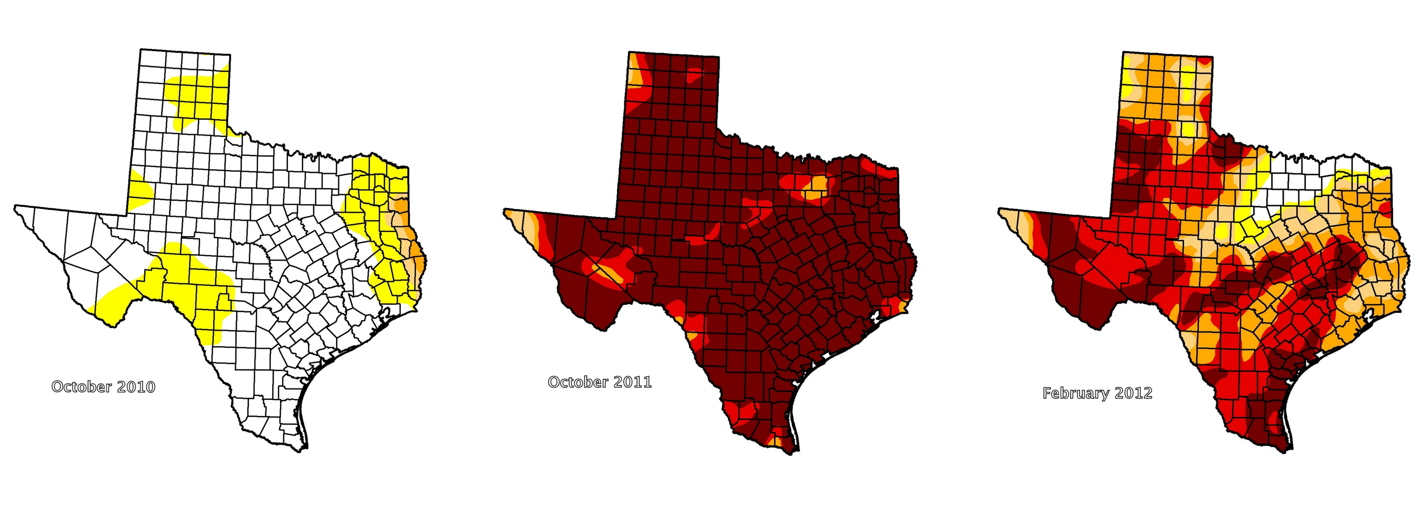 Maps of the Texas Drought The Beginning, Peak, and Today StateImpact