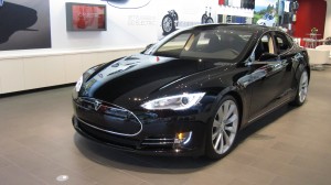 The Tesla S at the company's showroom in Austin. 