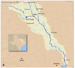Map of the Trinity River