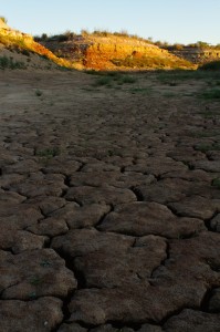  view of the dry bed of the E.V. Spence Reservoir in Robert Lee, Texas October 28, 2011.