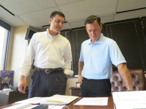 Norman Garza (left) and Billy Howe (right) worked on eminent domain issues for the Texas Farm Bureau.