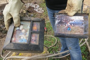 A photo album found in the debris.