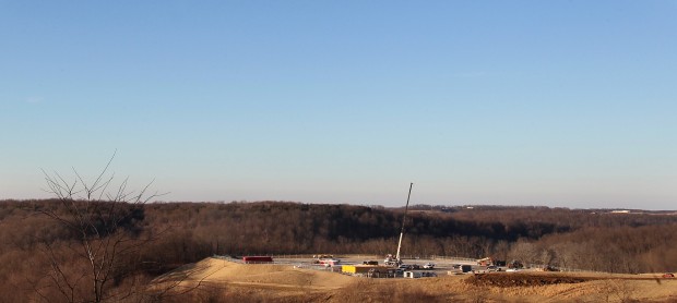 A Chesapeake Energy natural gas drilling site near Steubenville, Ohio.