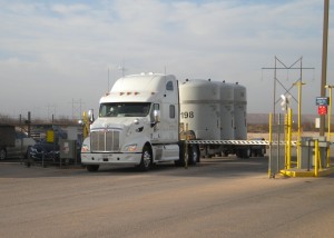 The first in a series of radioactive waste shipments arrives in Andrews County on Wednesday, April 2. 