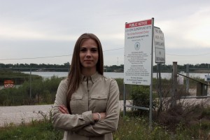 Jackie Young at San Jacinto River Superfund site tells why local lawsuits are important in our Radio Story