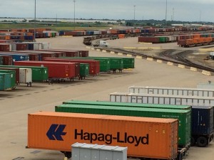 Goods from around the world arrive at Union Pacifics Intermodal Terminal in the Inland Port. 