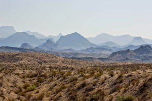 Haze is visible in the distance at Big Bend National Park.