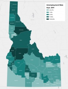 Mapping Idaho’s Unemployment Rate, County-by-County | StateImpact Idaho