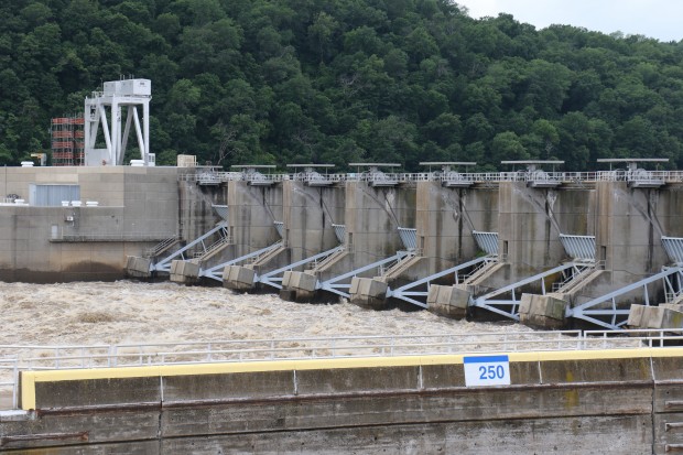 The U.S. Army Corps of Engineers' Tulsa office snapped this photo of the Webbers Falls Lock and Dam in late May 2015. 