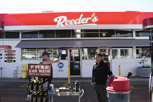 Employee Gene Howell and co-owner Ross Ledbetter at Reeder's Auto and Tire in Midtown Tulsa, Okla.