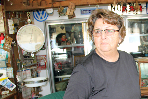 Donna McFadden in her closed convenience store along the north shore of Sardis Lake in southeastern Oklahoma.
