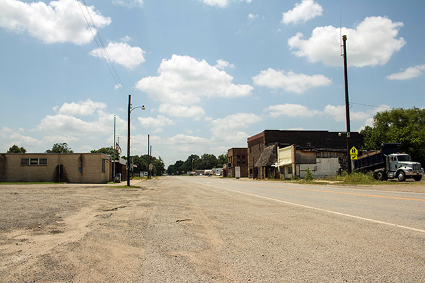 A street view of Bokoshe, Oklahoma, a small town with about 500 residents.