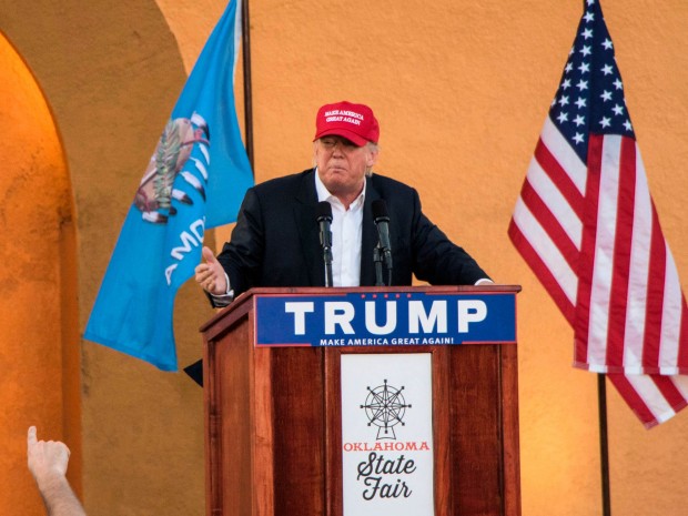 Donald Trump at a campaign stop at the Oklahoma State Fair in September 2015.