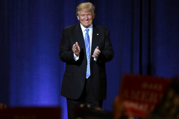 Donald Trump campaigning at an immigration policy speech at the Phoenix Convention Center in Phoenix, Arizona.