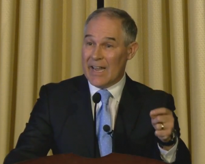 Scott Pruitt addressed EPA's 15,000 employees in a short speech on Feb. 21, 2017.