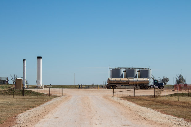 A wastewater disposal well in northwestern Oklahoma.