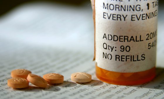 A photo of an Adderall prescription
