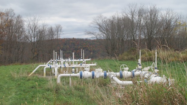 Natural gas gathering lines in Bradford County.