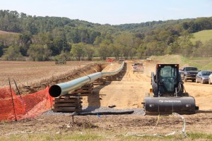 A pipeline under construction in Butler County, Pa.