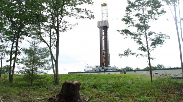 A gas rig in the Tiadaghton State Forest. Pennsylvania continues to have problems getting paid properly from gas drilling on public lands.