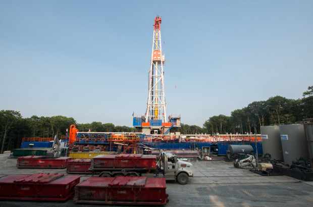 The PUC is challenging a court ruling that it says would further reduce impact fee revenue which has already declined because of less drilling at rigs like this.