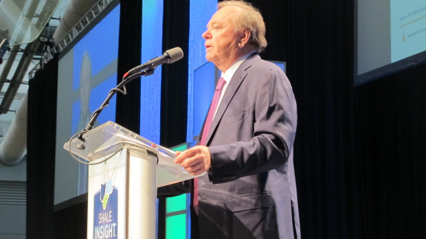 Self-made oil tycoon Harold Hamm is one of Donald Trump's key energy advisers. He spoke Wednesday at the Marcellus Shale Coalition's annual Shale Insight conference in Pittsburgh.