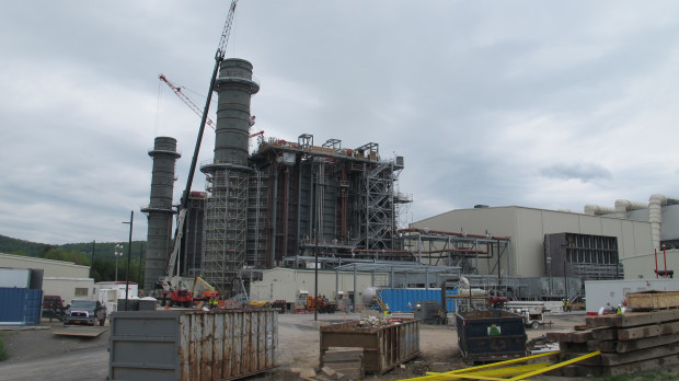 FILE PHOTO:  A natural gas power plant under construction in Bradford County, Pa. 