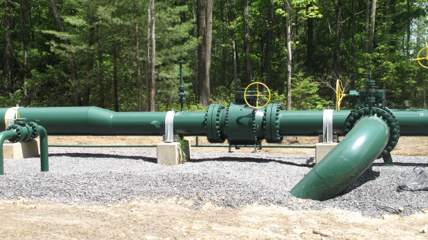Natural gas gathering lines, in the Tiadaghton State Forest. The grants will fund projects to build distribution lines to connect the gas to businesses. 