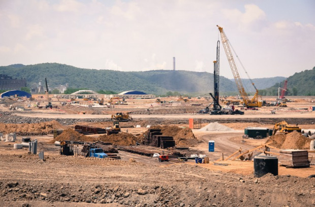 Workers prepare a site in Beaver County for Shell's multi-billion dollar ethane cracker.