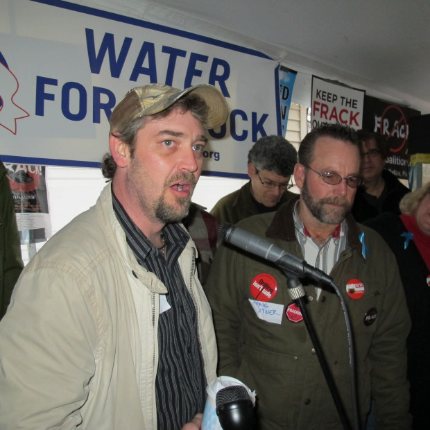 Dimock resident Scott Ely at a protest in 2012. A judge overturned a jury award for him and other Dimock plaintiffs.