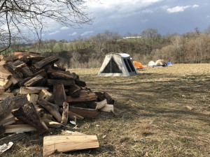 A few dozens people have been sleeping at the Lancaster encampment.