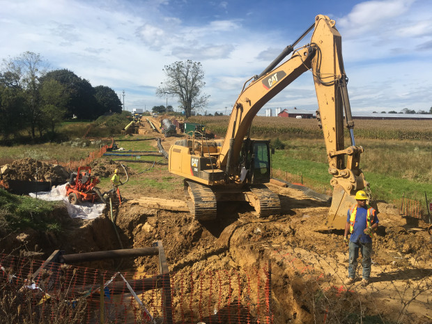 A Mariner East 2 construction site in Lebanon County. Sunoco says it expects to have the pipeline in service by the end of the second quarter, 2018.