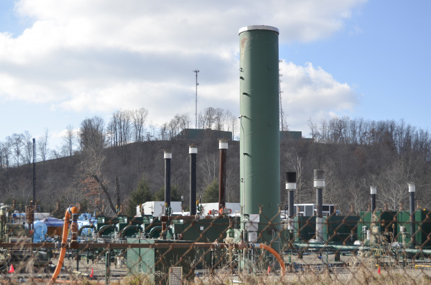 A natural gas well site operates in southwestern Pennsylvania.
