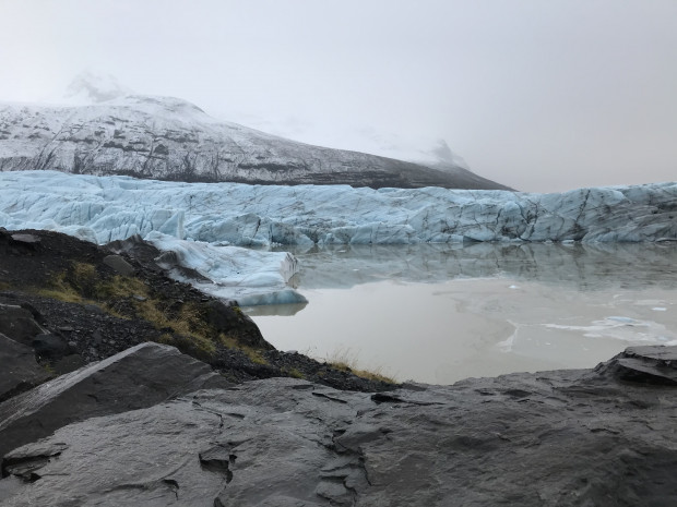 The Svínafellsjökull glacier in Iceland. Glacial retreat is among the most highly visible impacts of climate change. Since the early twentieth century, with few exceptions, glaciers around the world have been retreating at unprecedented rates. 